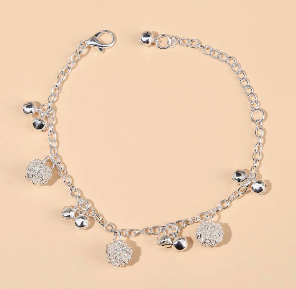 Simple Bell Hydrangea Pendant Bracelet Adjustable Hand Chain Jewelry