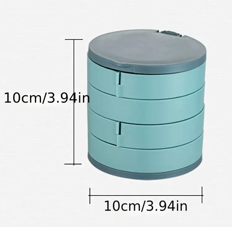 1pc Multi-Tiered Jewelry Display Tray Storage Box - Rotating Plastic Stand for Earrings, Rings, and Cosmetics