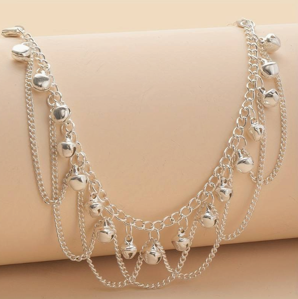 1pc Bell Chain Tassel Pendant Anklet Sexy Simple Style Ankle Bracelet Exquisite Versatile Foot Decoration Gift