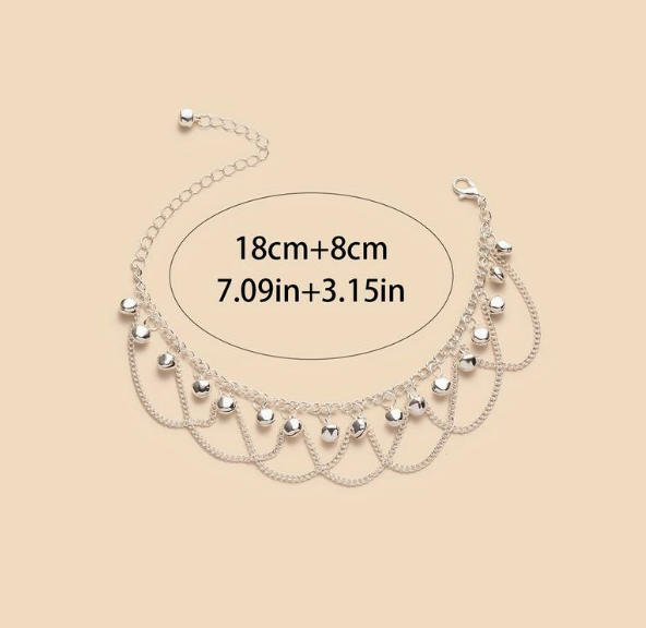 1pc Bell Chain Tassel Pendant Anklet Sexy Simple Style Ankle Bracelet Exquisite Versatile Foot Decoration Gift