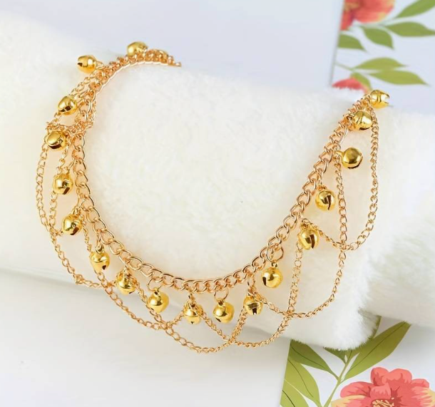 Bell Multi Layers Chain Pendant Anklet Boho Style Personality Foot Chain Ankle Bracelet