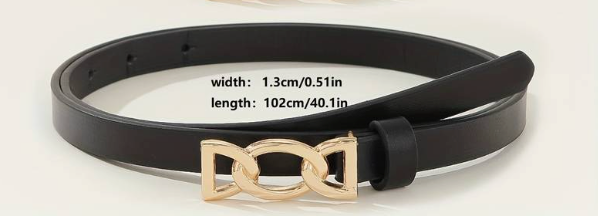 PU Leather Belts For Women Skinny Waist Belts With Metal Buckle Solid Color Simple Pin Buckle Thin Belt For Pants Jeans Dresses